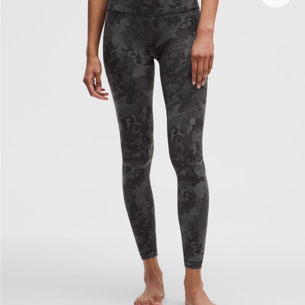 Grey Patterned fast and free lululemon Leggings